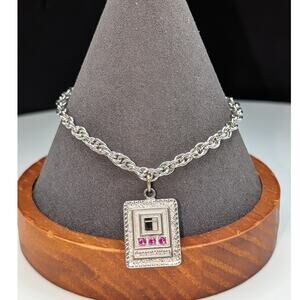 Vtg Gold-Filled General Motors GM Anniversary Three Ruby Service Award Bracelet